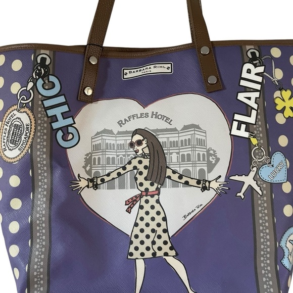 NWT Barbara Rihl  Rare Purple Tote Bag - Picture 4 of 7